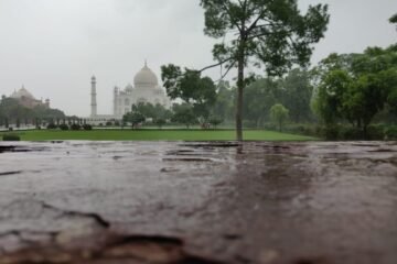 Taj Mahal in the rain